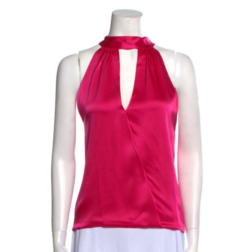 Alice + Olivia Silk High Neck Tank Top